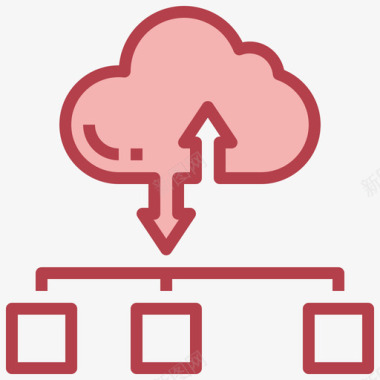 云存储网络技术17红色图标