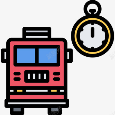 国外消防员消防车消防员16彩色图标