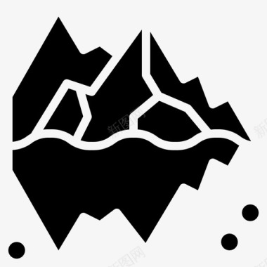雪山冰山冰山气候变化35填充图标
