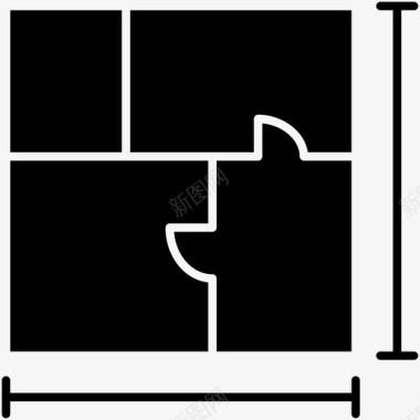 平面图矢量尺寸建筑平面图图标