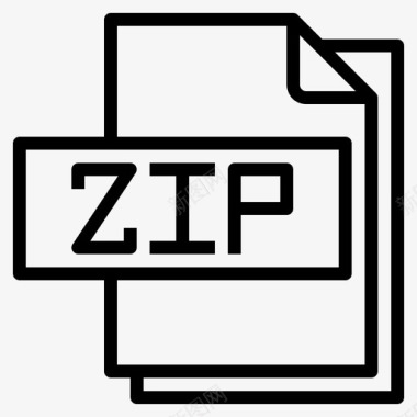 ZIP文件Zip文件文件格式1线性图标