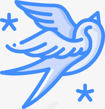 小鸟纹身17蓝色图标
