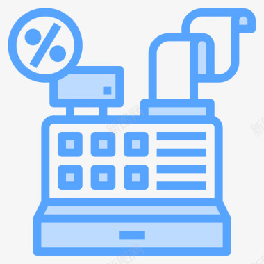 收银员折扣16蓝色图标
