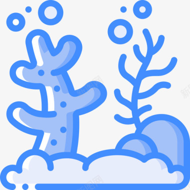 礁石潜水46蓝色图标