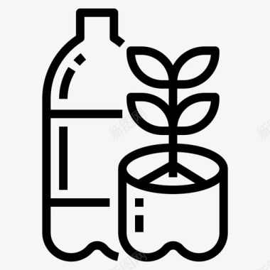 回收利用再利用塑料瓶回收利用塑料污染概述图标