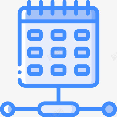 蓝色创意日历日历日历和日期3蓝色图标