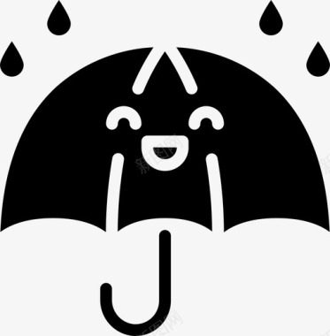 雨伞可爱的天气3填充图标