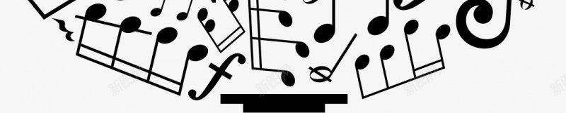 黑白五线谱音乐音符单调大全428png免抠素材_88icon https://88icon.com 黑白 五线谱 音乐 音符 单调 大全