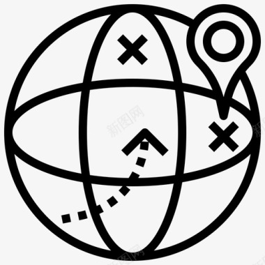 世界地图商业数字游牧图标