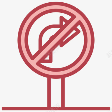禁止右转停车位32红色图标