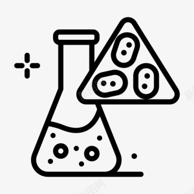 六边形状细菌生物化学18线状图标