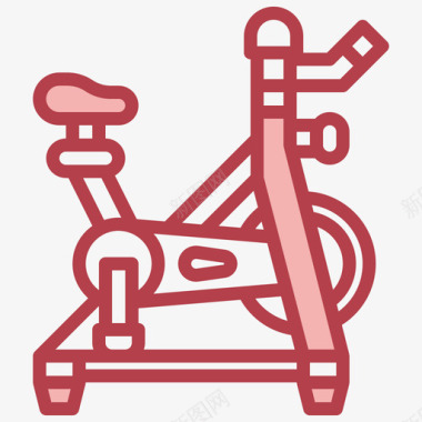 32号红色自行车理疗图标