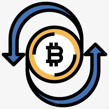 传输区块链和金融科技线性颜色图标