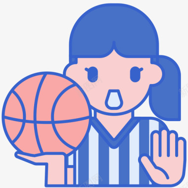 篮球标志裁判员篮球59线条颜色图标