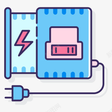 白色充电器充电器diy11线性颜色图标