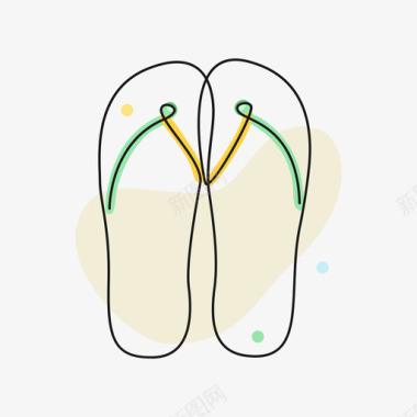 玻璃瓶手绘可爱拖鞋图标