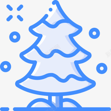 树冬季时间4蓝色图标