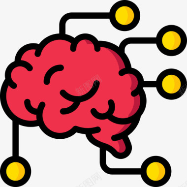 仁义礼智信学大脑神经学1线性颜色图标