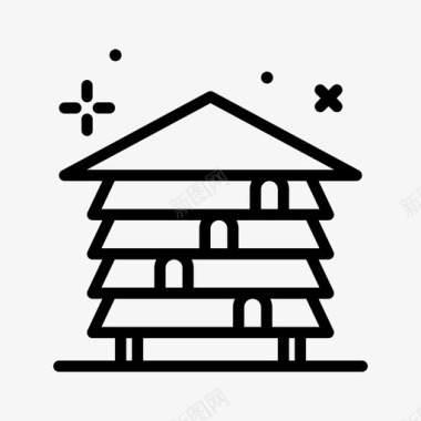 蜂房蜂箱18号蜂房直线型图标