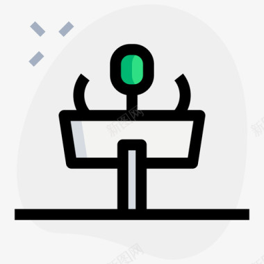 讲台讲台办公室演示2圆形图标