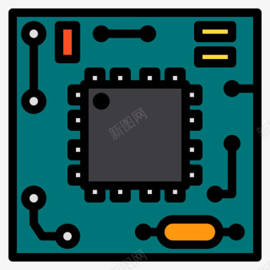 电子元件电路电子元件3线性颜色图标