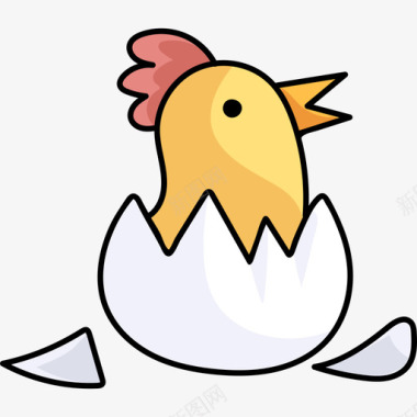 小鸡复活节30彩色图标