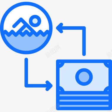 游泳交换游泳者1蓝色图标