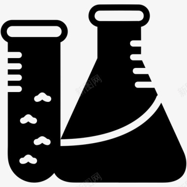 小烧杯烧瓶烧杯化学图标