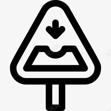 坑洞信号禁止8线性图标