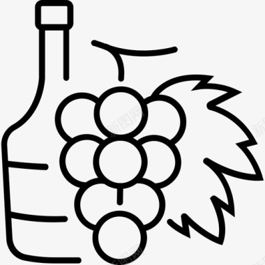 一瓶葡萄酒葡萄酿酒图标