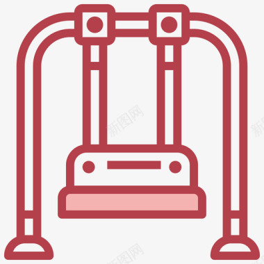 游乐器材秋千游乐园60红色图标