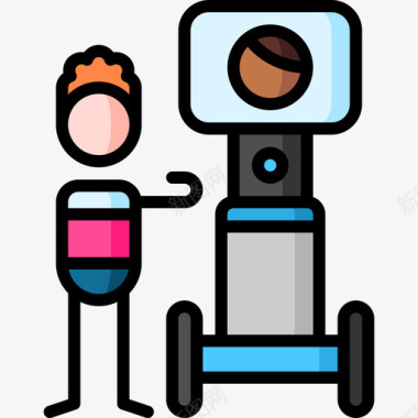 木质数字6远程数字学习6线性颜色图标