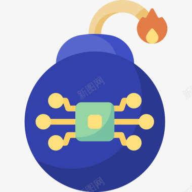 平面图矢量定时炸弹网络攻击4平面图图标