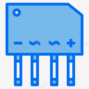 蓝色电子电桥电子元件4蓝色图标