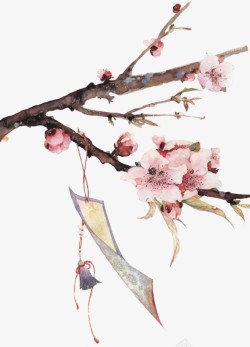 桃花树矢量图花素材