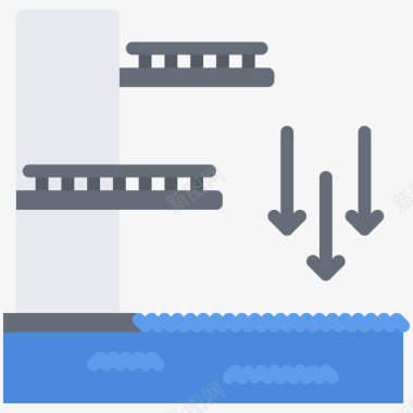 女子游泳运动员跳水板游泳运动员平板图标