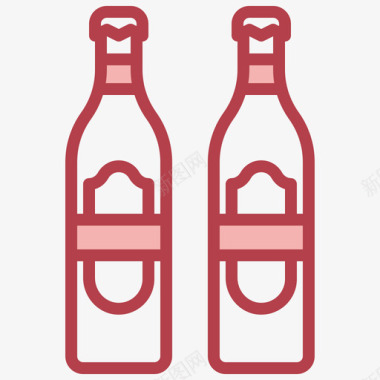 红色啤酒易拉罐啤酒瓶81号酒吧红色图标