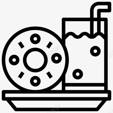甜甜冰淇凌甜甜圈早餐63线性图标