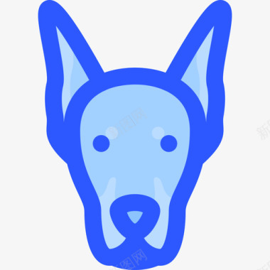 狗狗矢量狗狗品种2蓝色图标