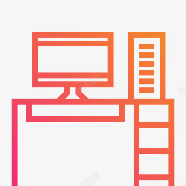 台式电脑家用家具14线性梯度图标