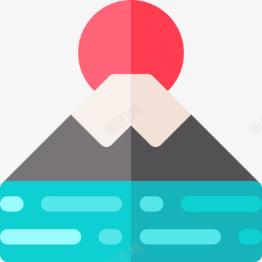 富士山富士山地标和纪念碑24座平坦图标