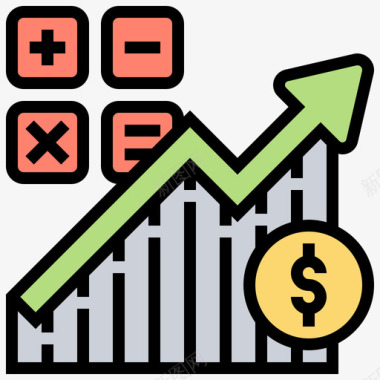 经济计量经济学经济60线性颜色图标