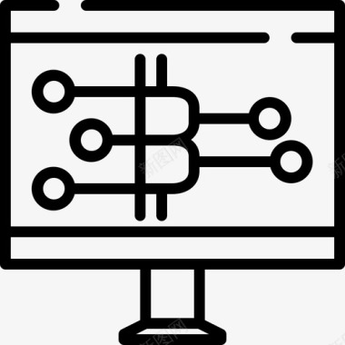 墨迹数字5数字货币比特币5线性图标