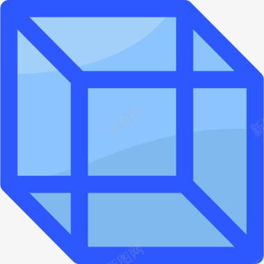 立方体数学13蓝色图标