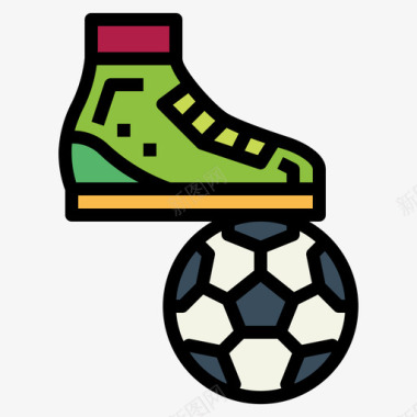 足球运动器材11线颜色图标