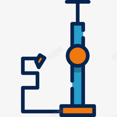 气泵气泵自行车配件4线颜色图标