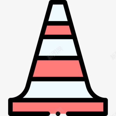 停车锥交通锥防护安全18线性颜色图标