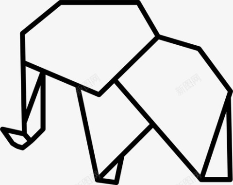 折纸动物大象图标