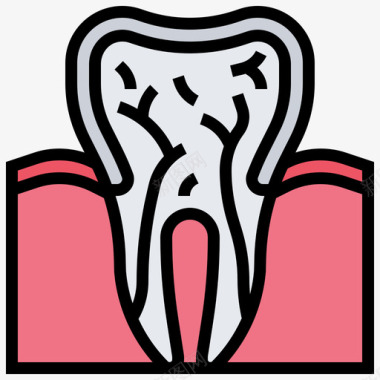 小牙齿牙齿人体器官17线状颜色图标