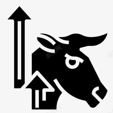 牛市趋势商业和金融投资图标
